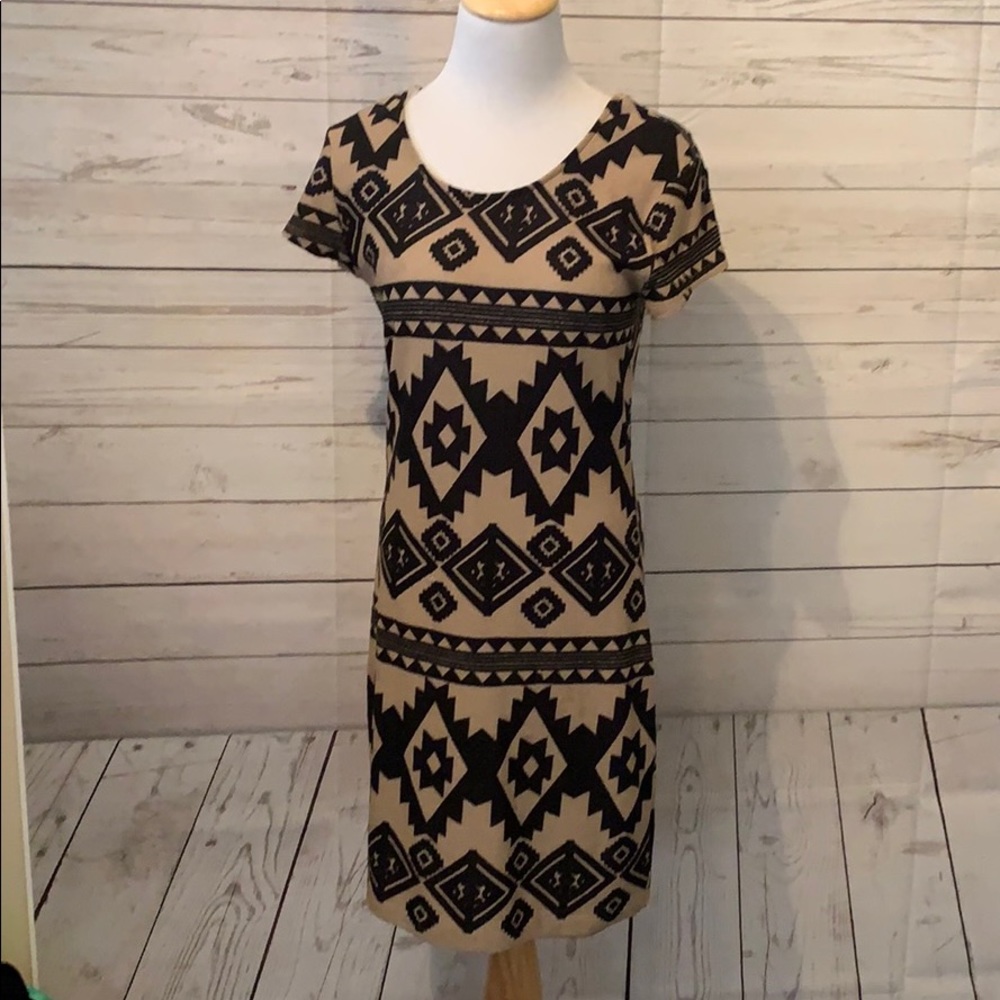 Fitted Black and Tan dress